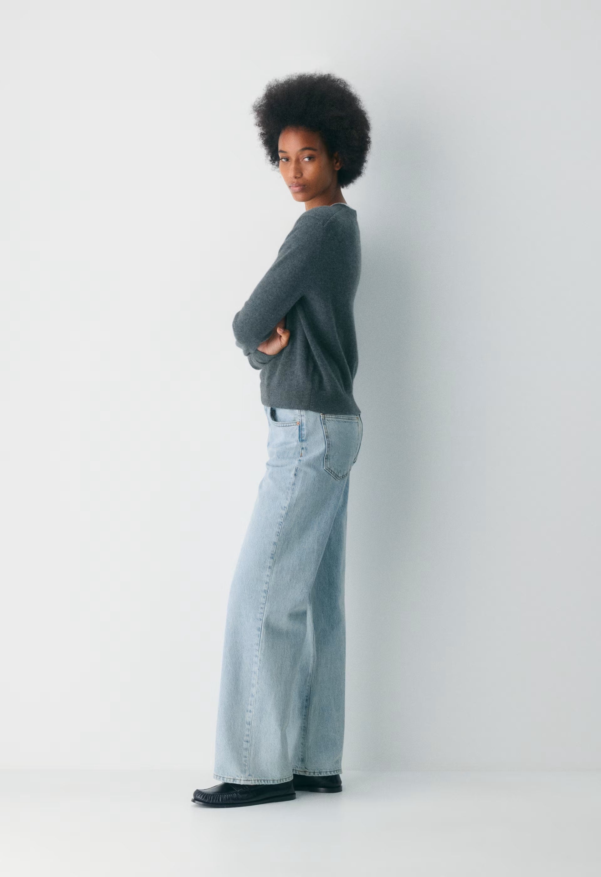 Denim Forum The Farrah Hi-Rise Wide Jean - 15 YRS BRL THR BLEU