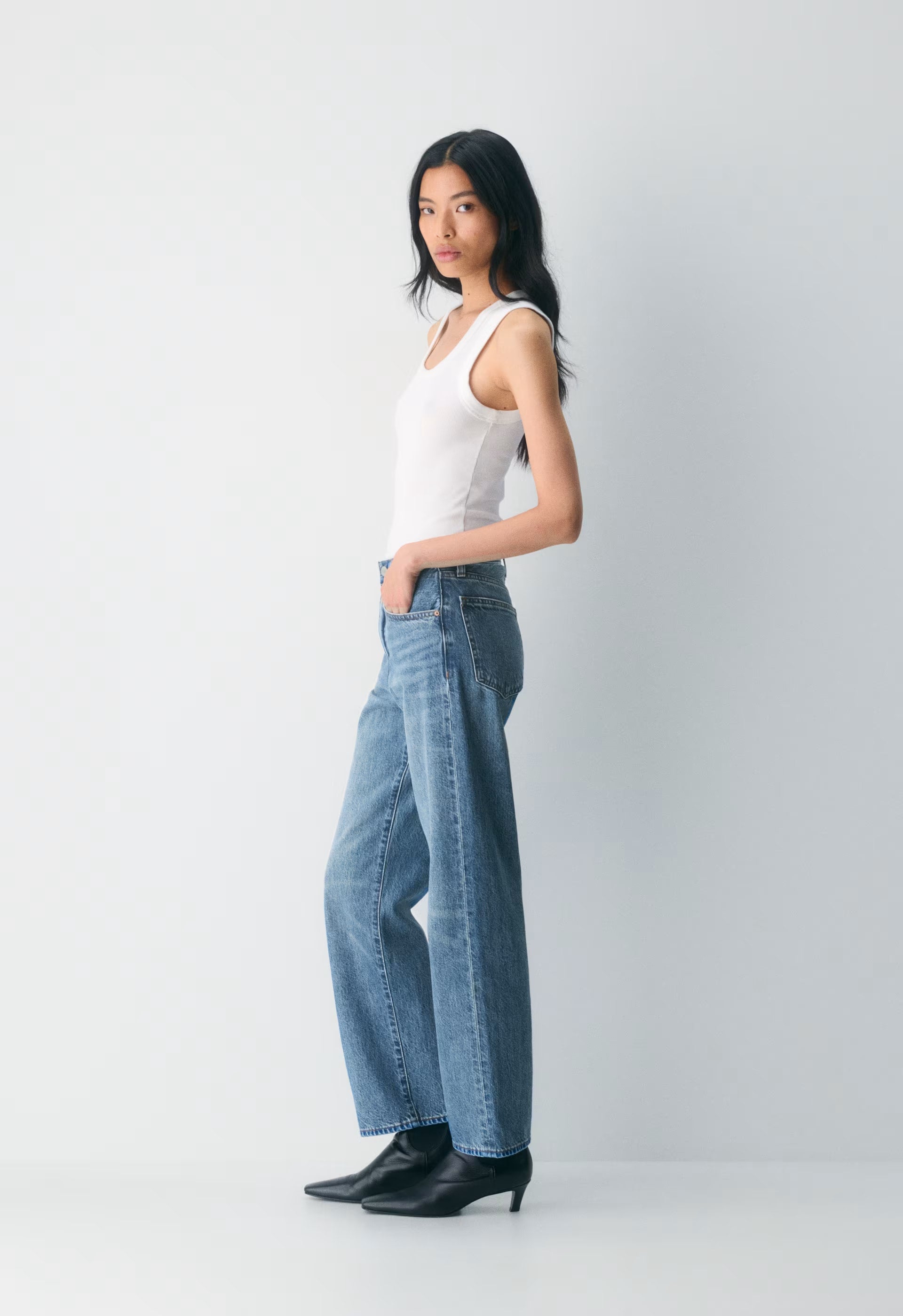 Denim Forum The '90s Marlo Hi-Rise Baggy Jean - 5 YRS KISS N TELL BLEU