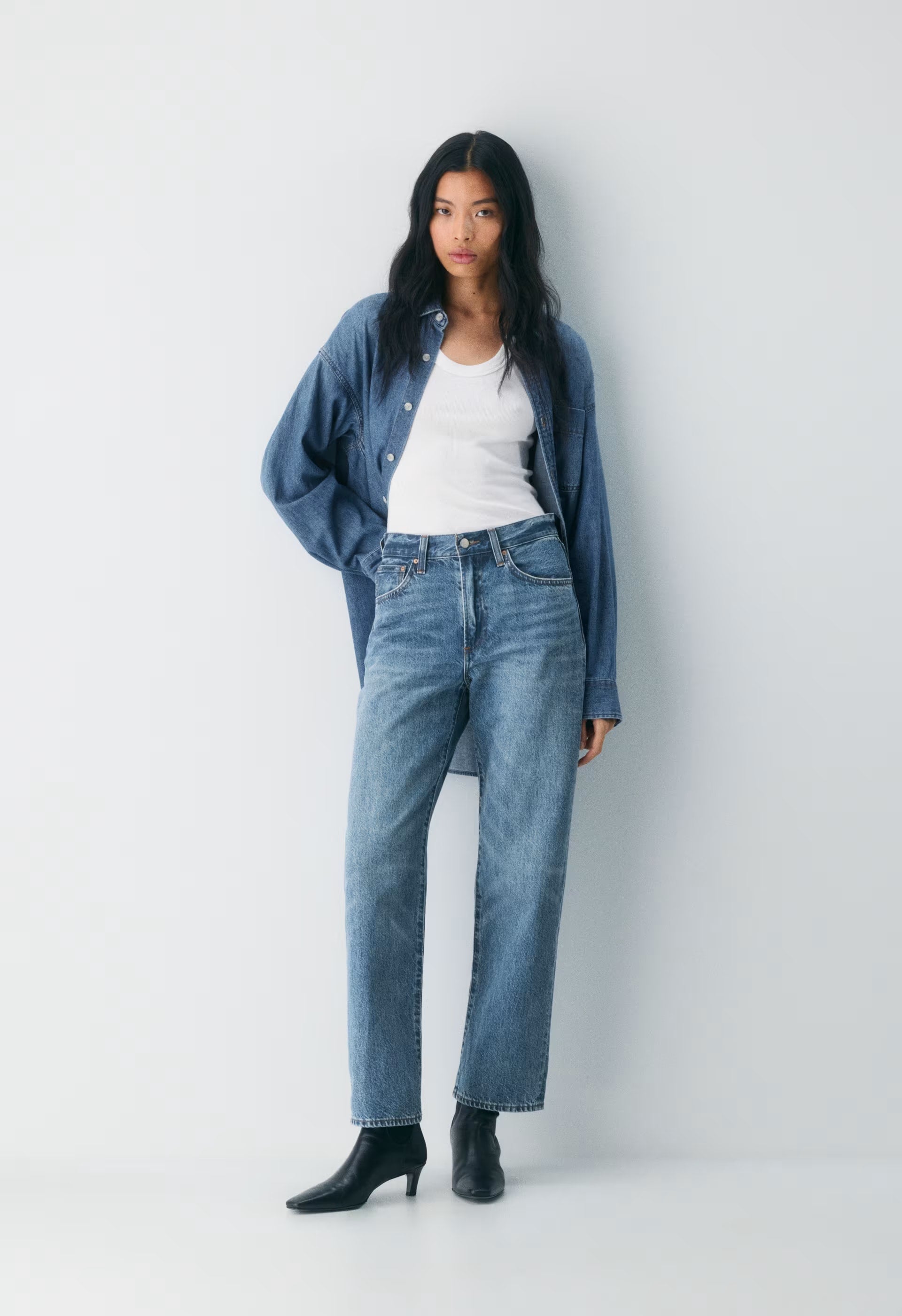 Denim Forum The '90s Marlo Hi-Rise Baggy Jean - 5 YRS KISS N TELL BLEU