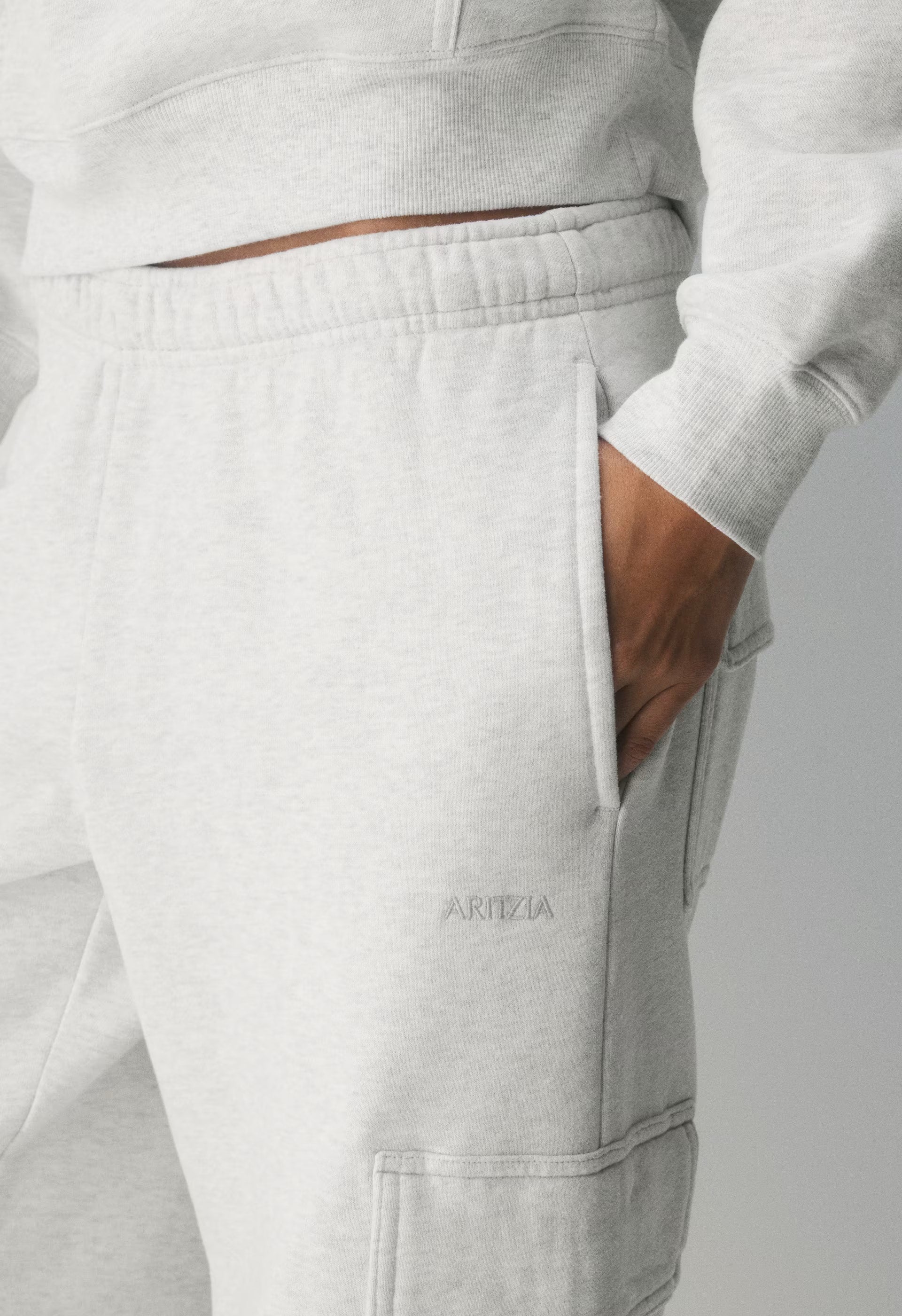 Cozy Sweatfleece Mega Cargo™ Sweatpant - HEATHER CLOUD WHITE