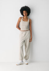 Cozy Sweatfleece Mega Jogger - HEATHER ECRU