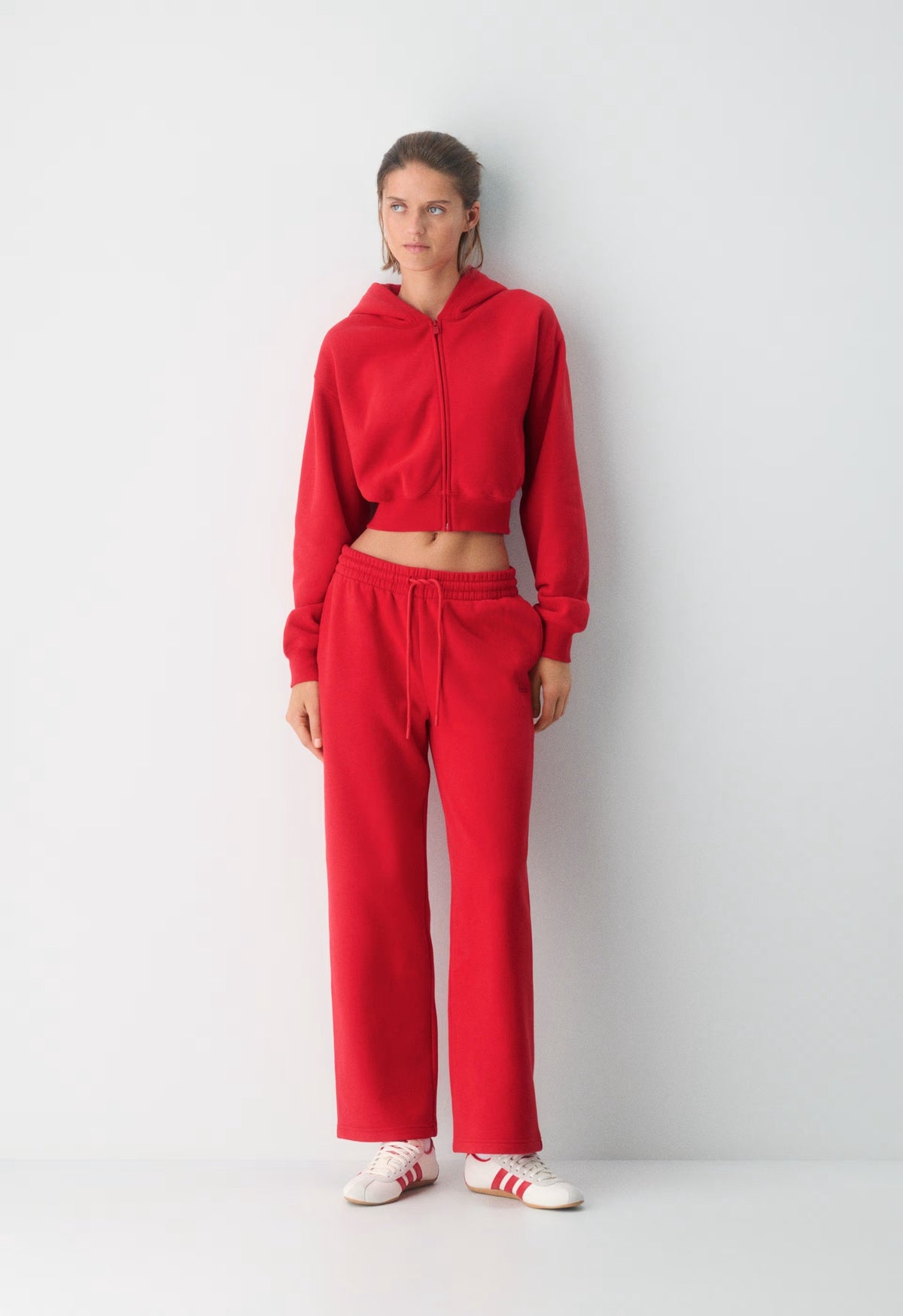 Cozy Sweatfleece Boyfriend Wide Sweatpant - FLASHING RED