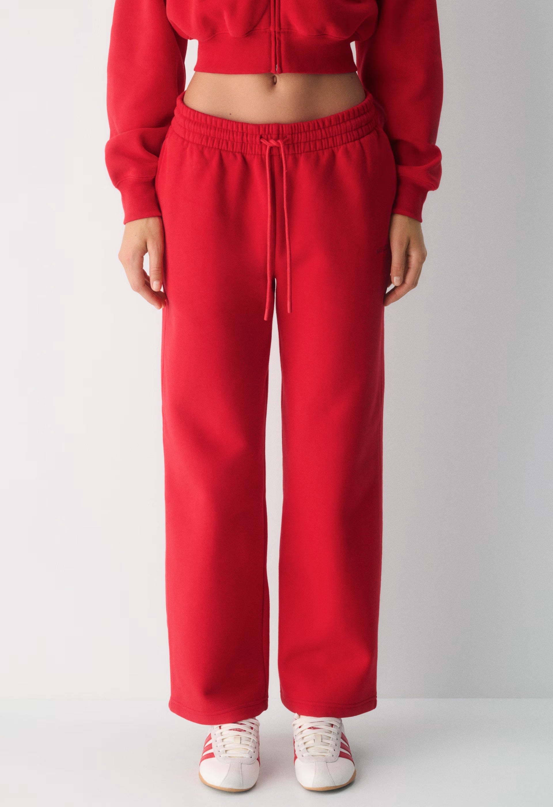 Cozy Sweatfleece Boyfriend Wide Sweatpant - FLASHING RED