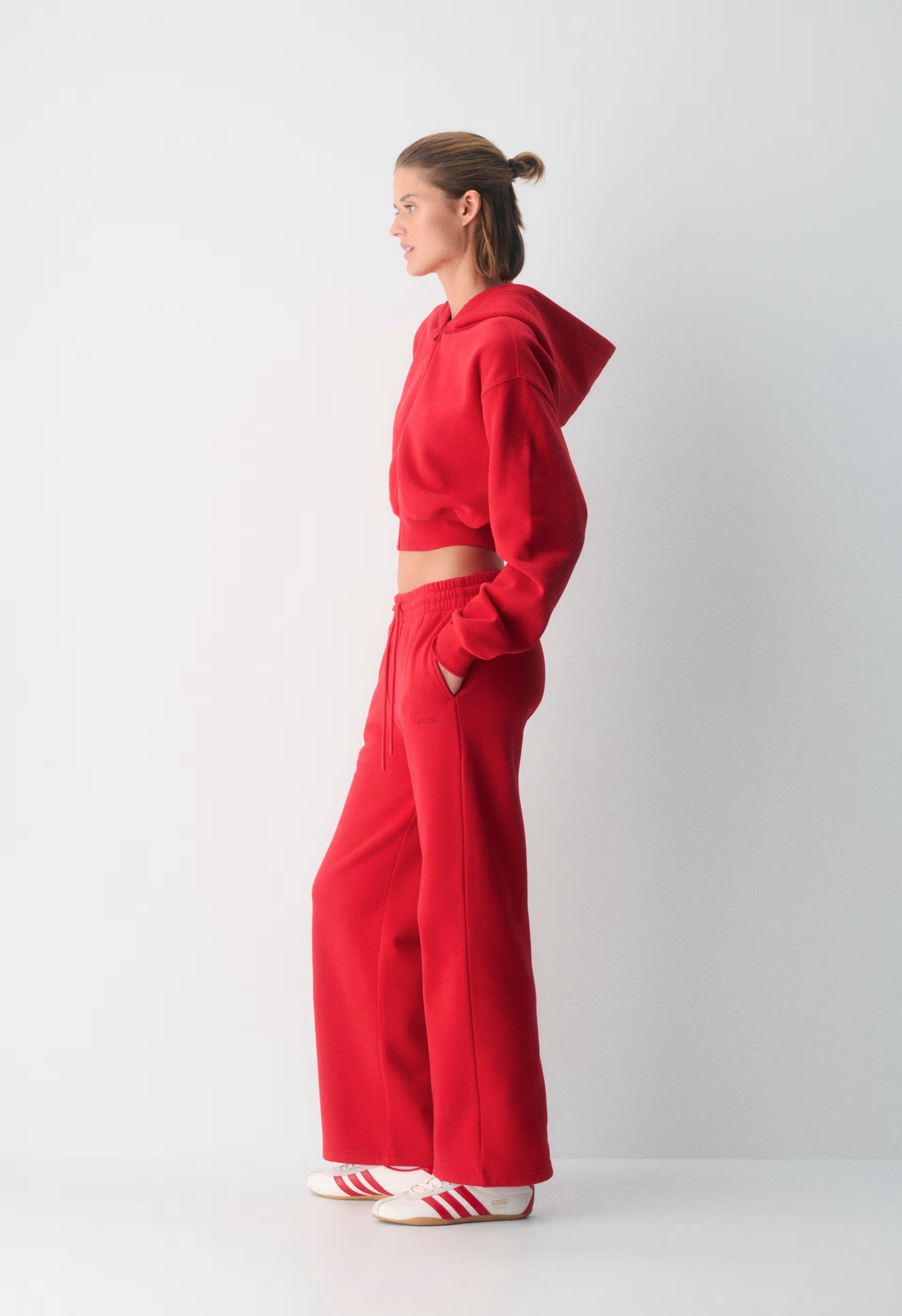 Cozy Sweatfleece Boyfriend Wide Sweatpant - FLASHING RED