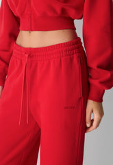 Cozy Sweatfleece Boyfriend Wide Sweatpant - FLASHING RED
