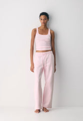 Cozy Sweatfleece Boyfriend Wide Sweatpant - VILLA PINK