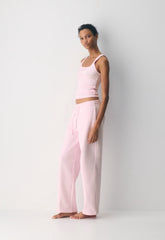 Cozy Sweatfleece Boyfriend Wide Sweatpant - VILLA PINK