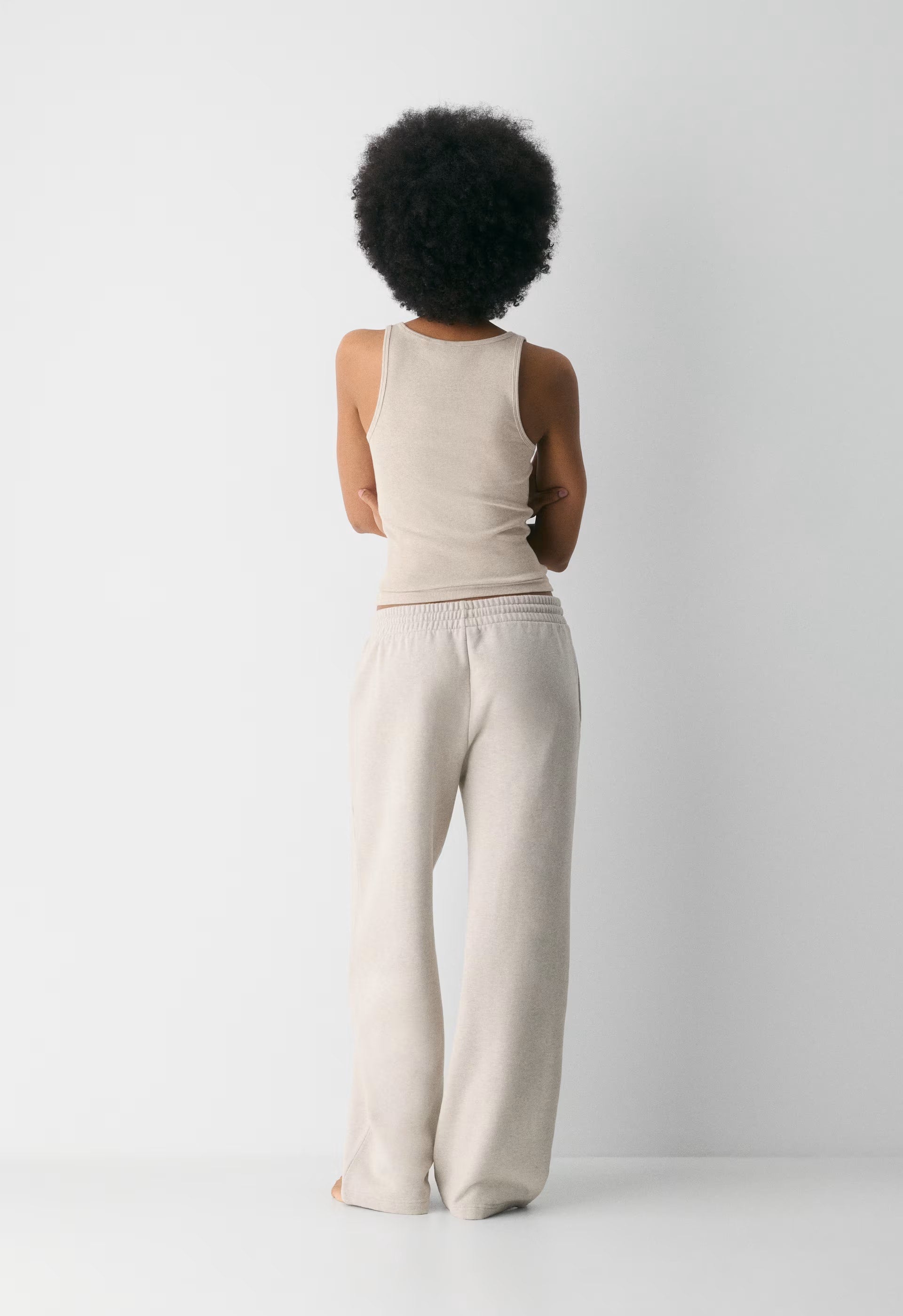 Cozy Sweatfleece Boyfriend Wide Sweatpant - HEATHER ECRU