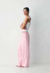 Cozy Sweatfleece Boyfriend Wide Sweatpant - MILKSHAKE PINK
