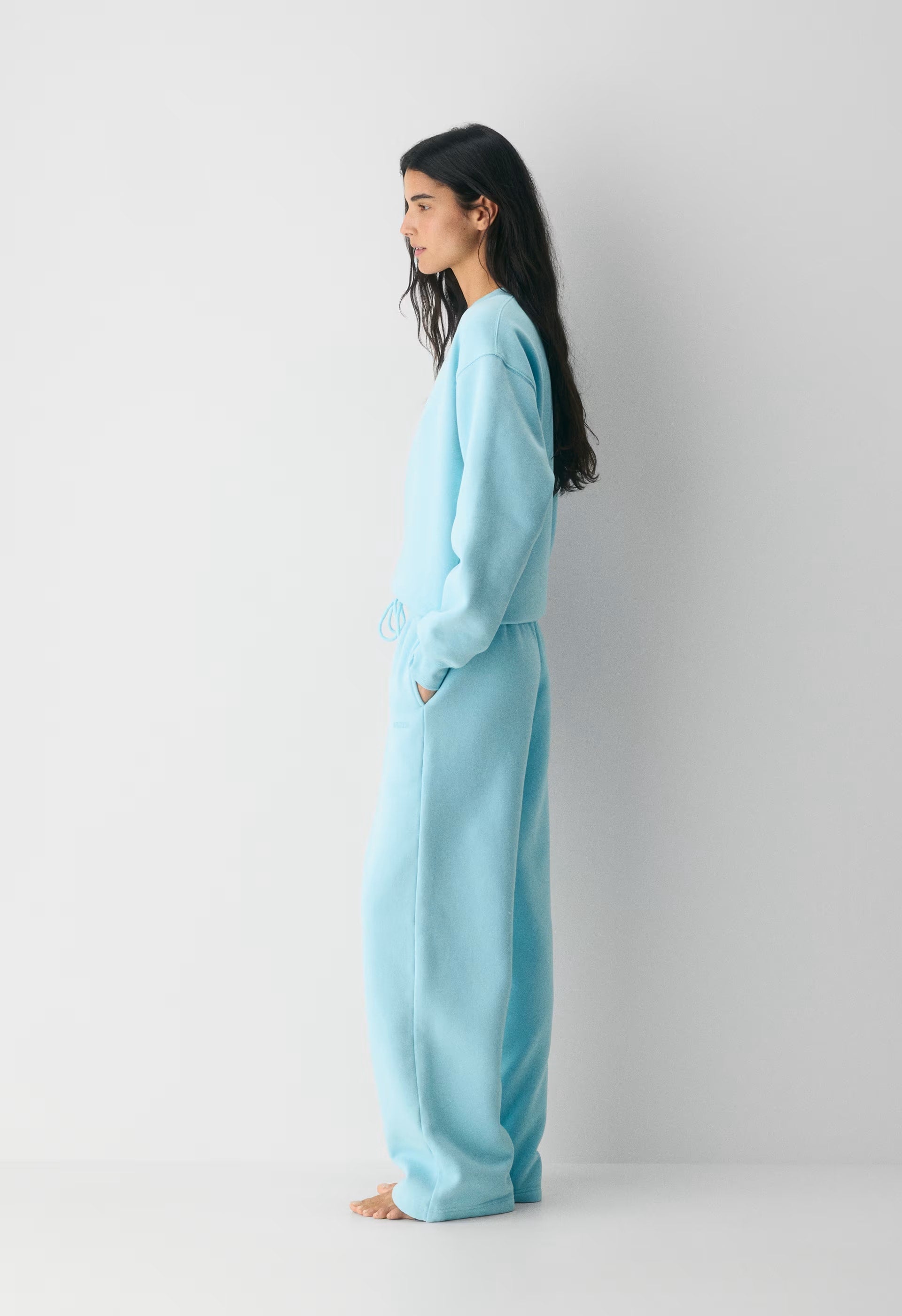 Cozy Sweatfleece Boyfriend Wide Sweatpant - PANORAMA BLUE