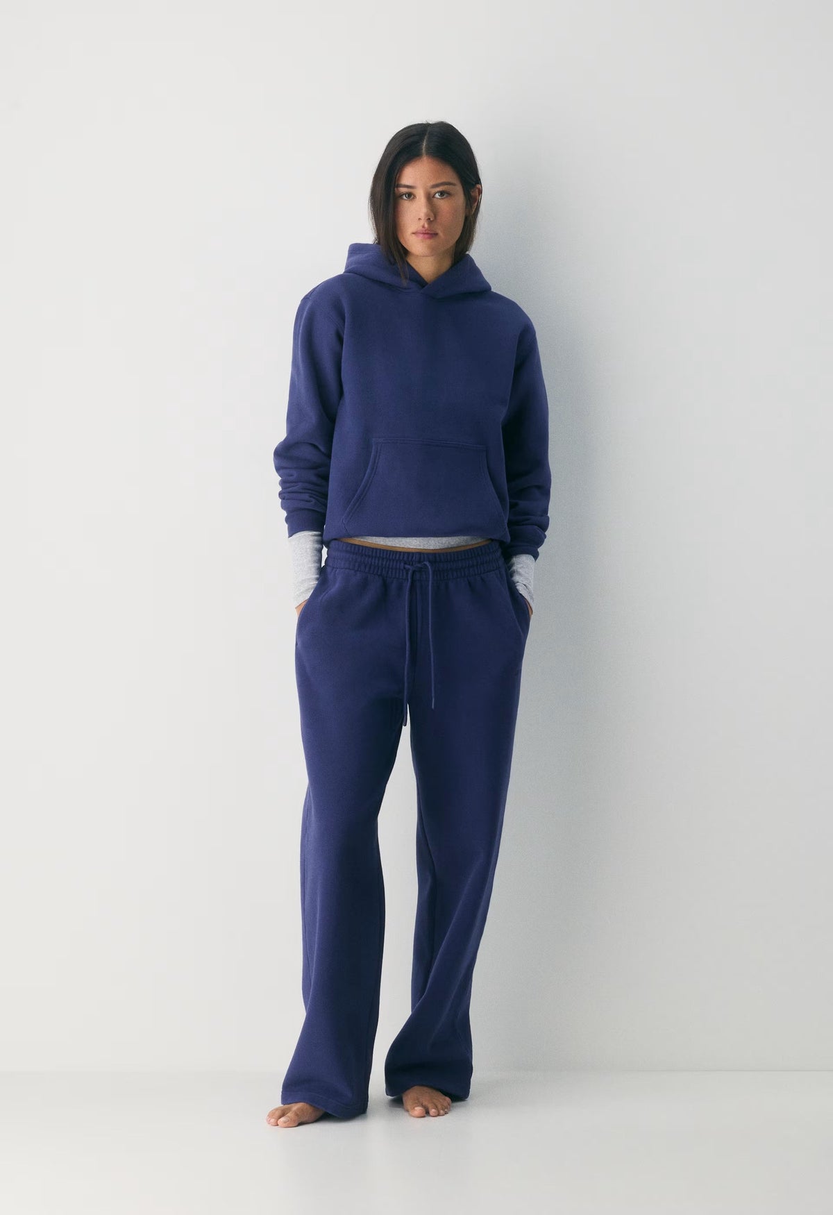 Cozy Sweatfleece Boyfriend Wide Sweatpant - HARBOUR NAVY