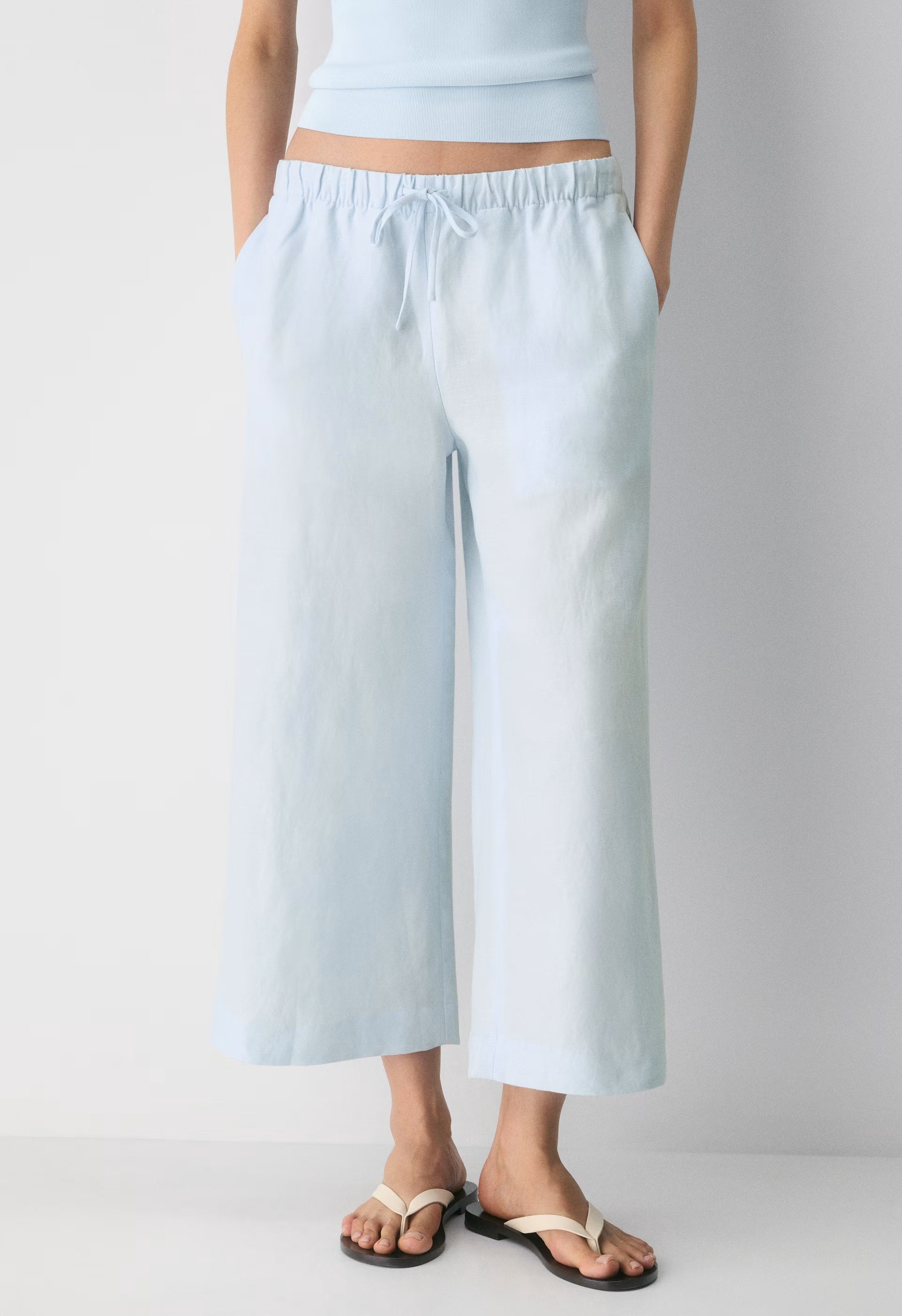 The Lodge Pant™ Cropped - CruiseLinen™ - MIDDAY BLUE
