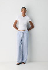 AirPlush Cotton™ Sail Pant - LINSEY STRP FCH BL/WHT