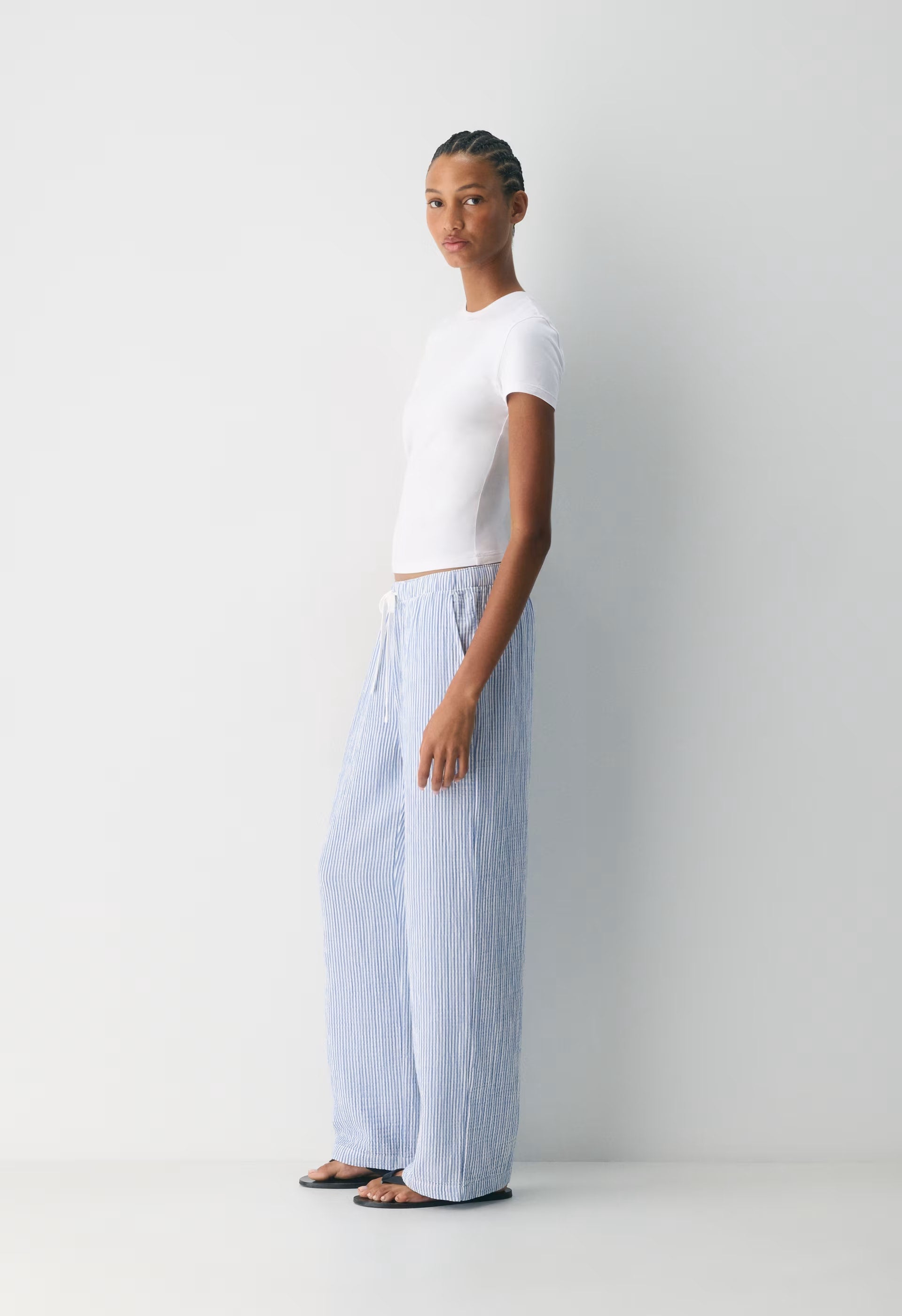 AirPlush Cotton™ Sail Pant - LINSEY STRP FCH BL/WHT