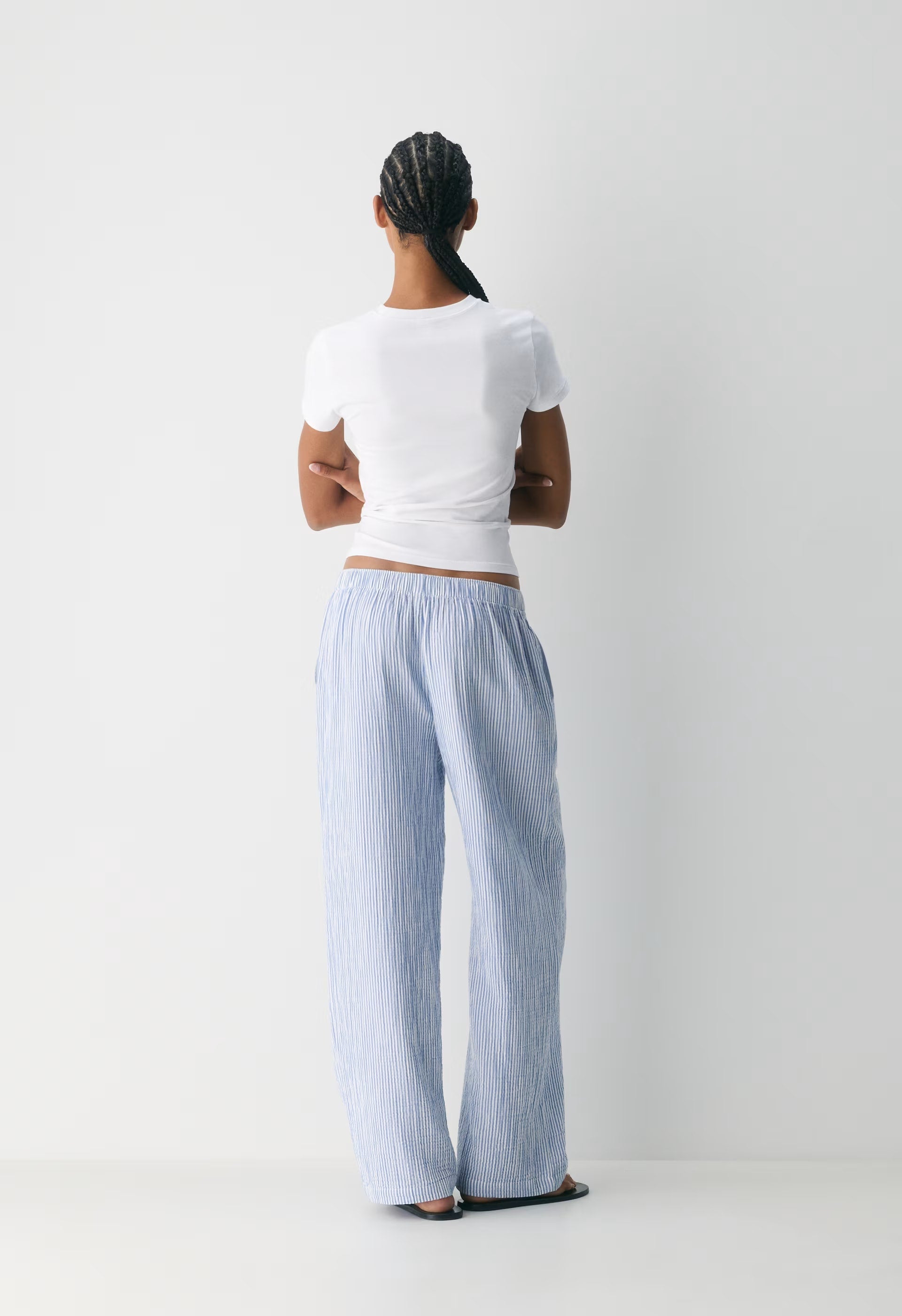AirPlush Cotton™ Sail Pant - LINSEY STRP FCH BL/WHT
