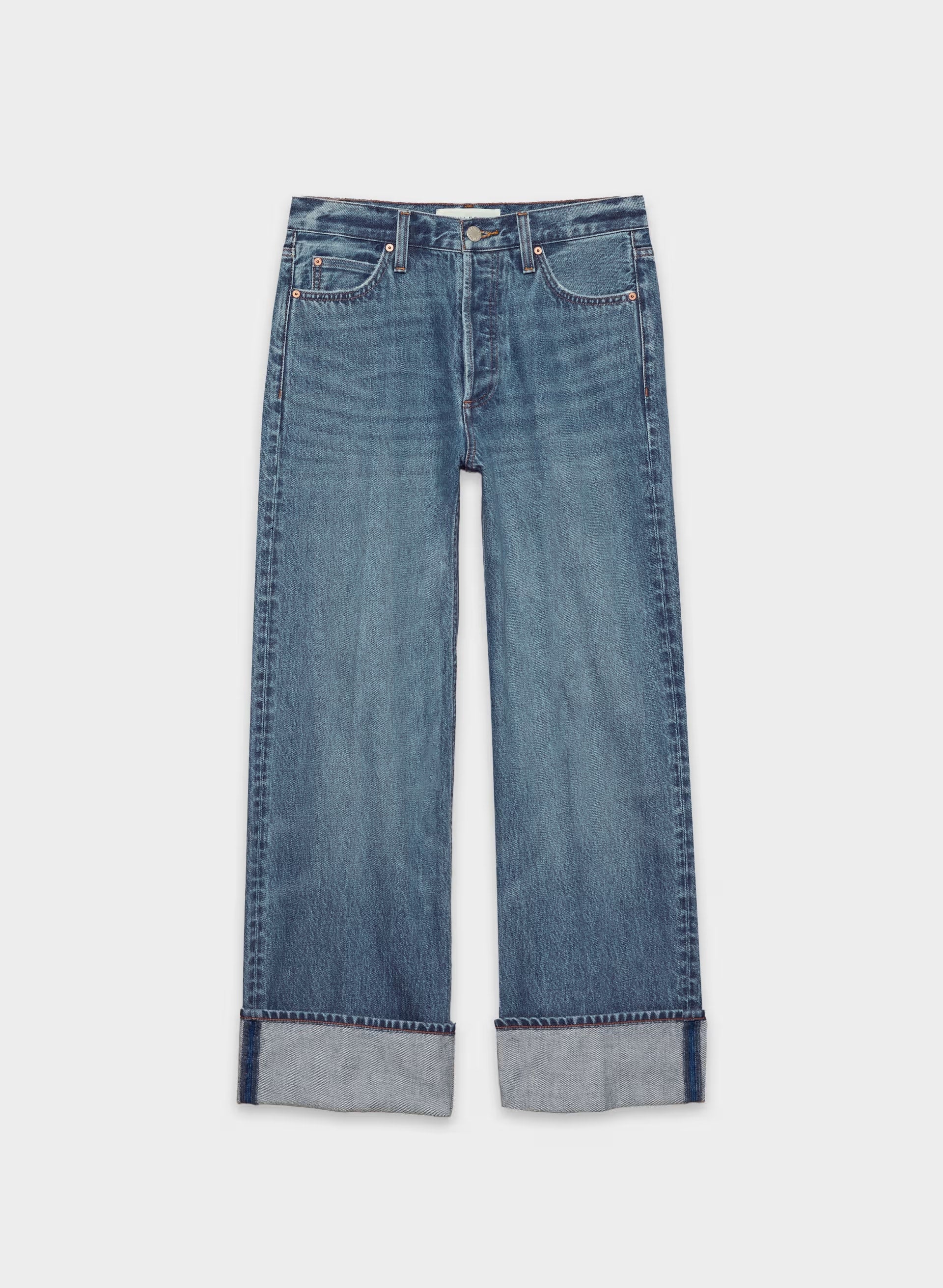 Denim Forum The '90s Vintage Lo-Rise Straight Jean - 5 YRS KISS N TELL BLEU