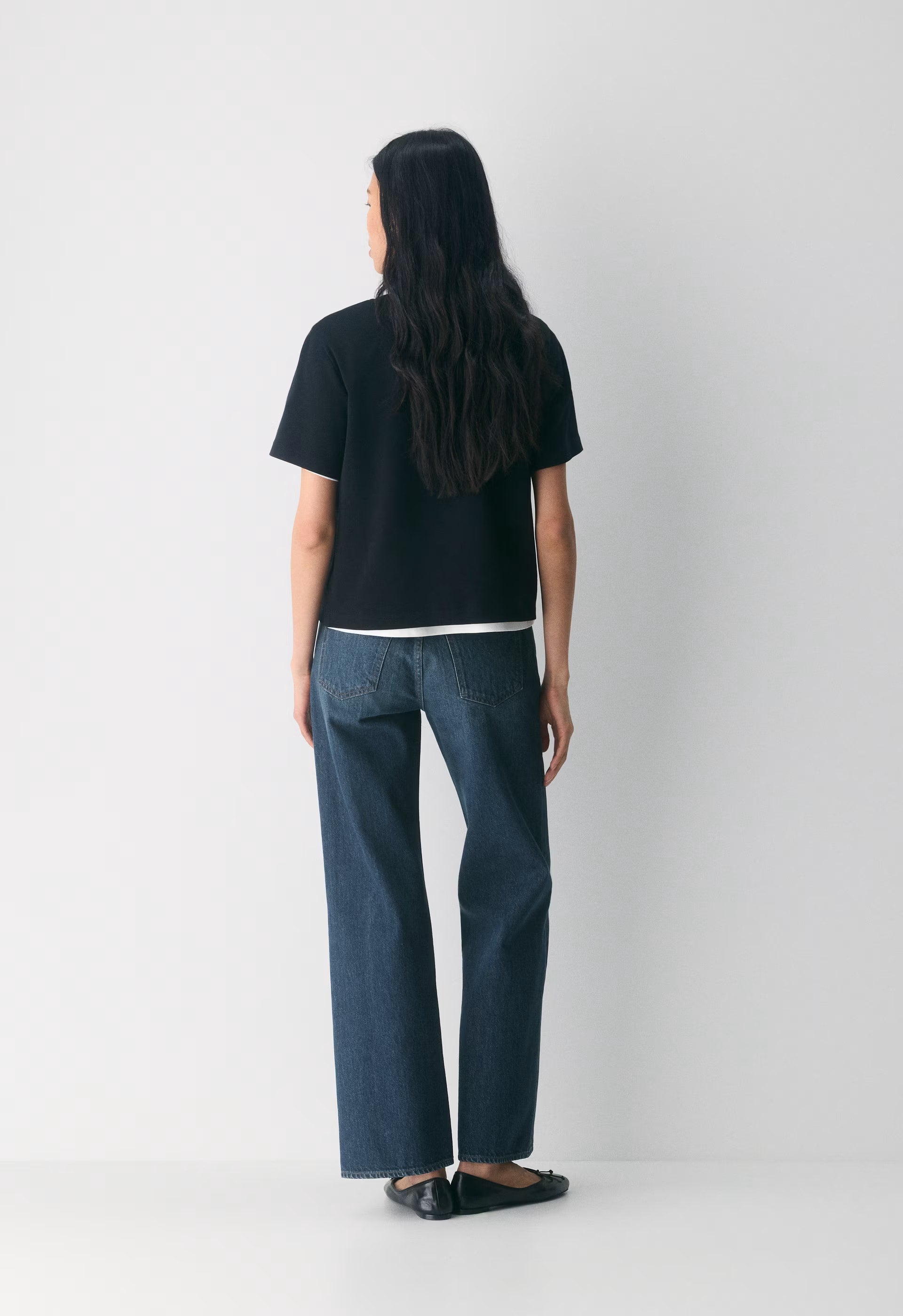 Denim Forum The Farrah Lo-Rise Wide Jean - BE ABOUT DARK BLEU