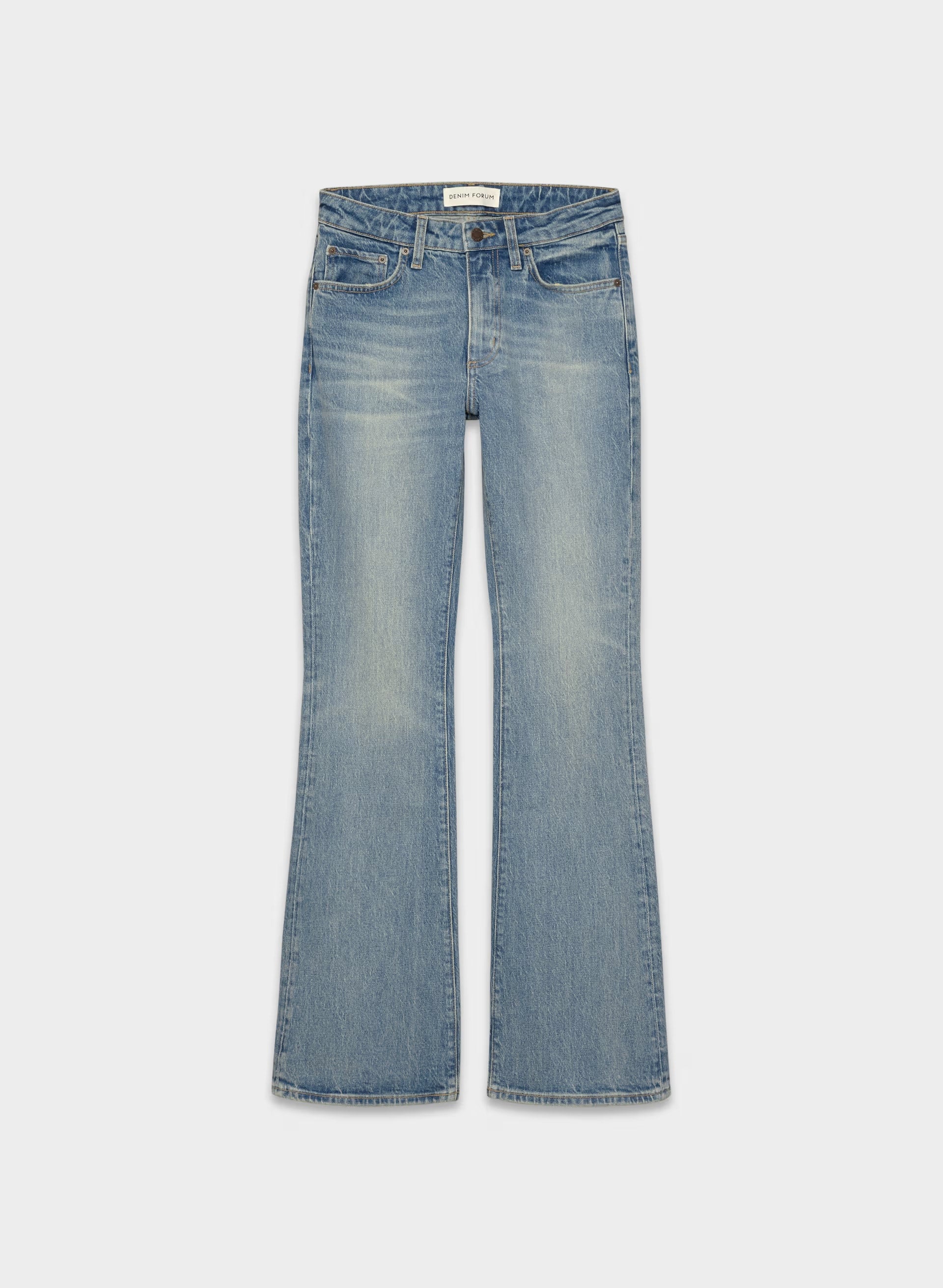 Denim Forum Denise Mid-Rise Flare Jean - VINTAGE MEDIUM BLUE