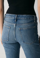 Denim Forum Denise Mid-Rise Flare Jean - VINTAGE MEDIUM BLUE