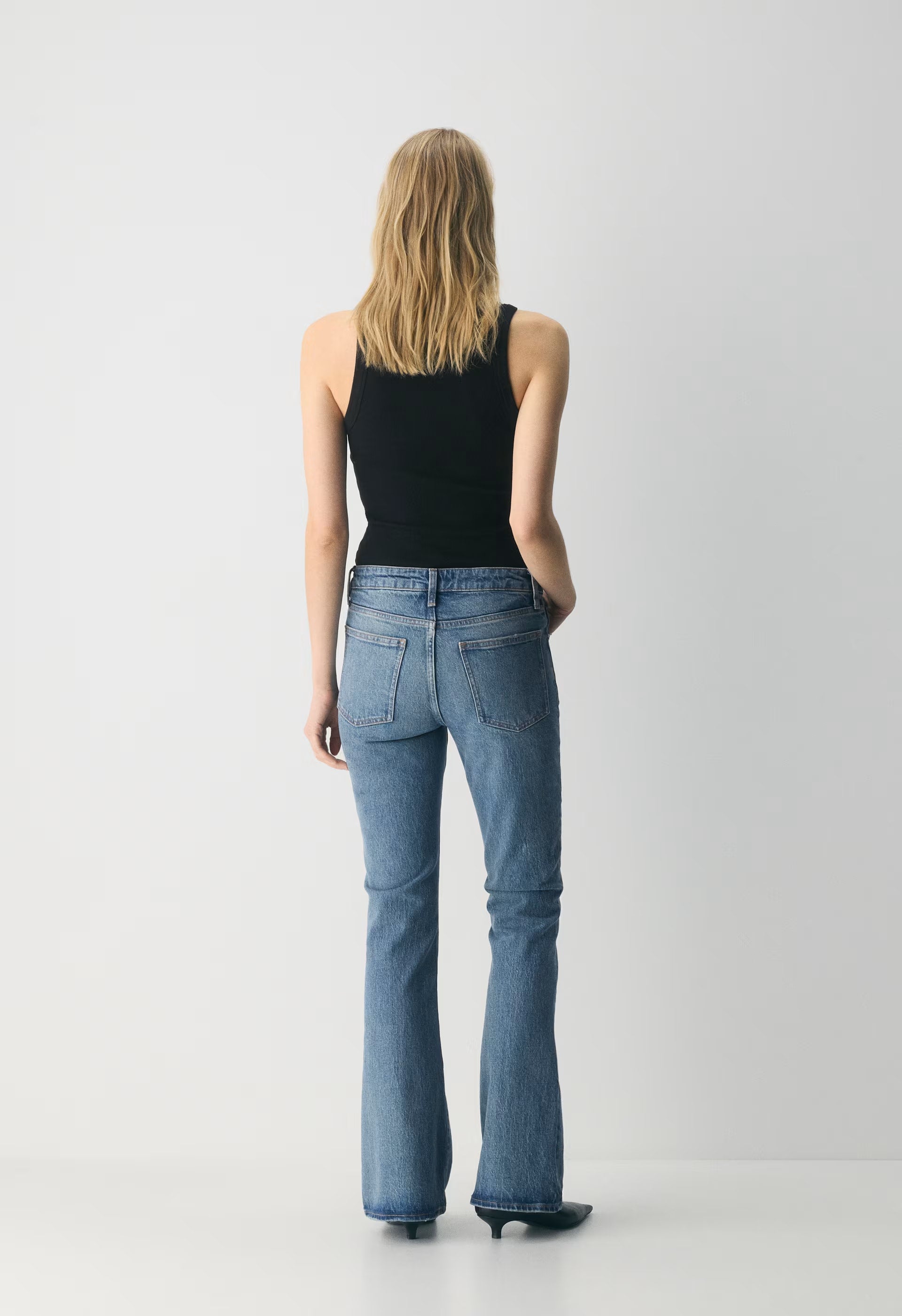 Denim Forum Denise Mid-Rise Flare Jean - VINTAGE MEDIUM BLUE
