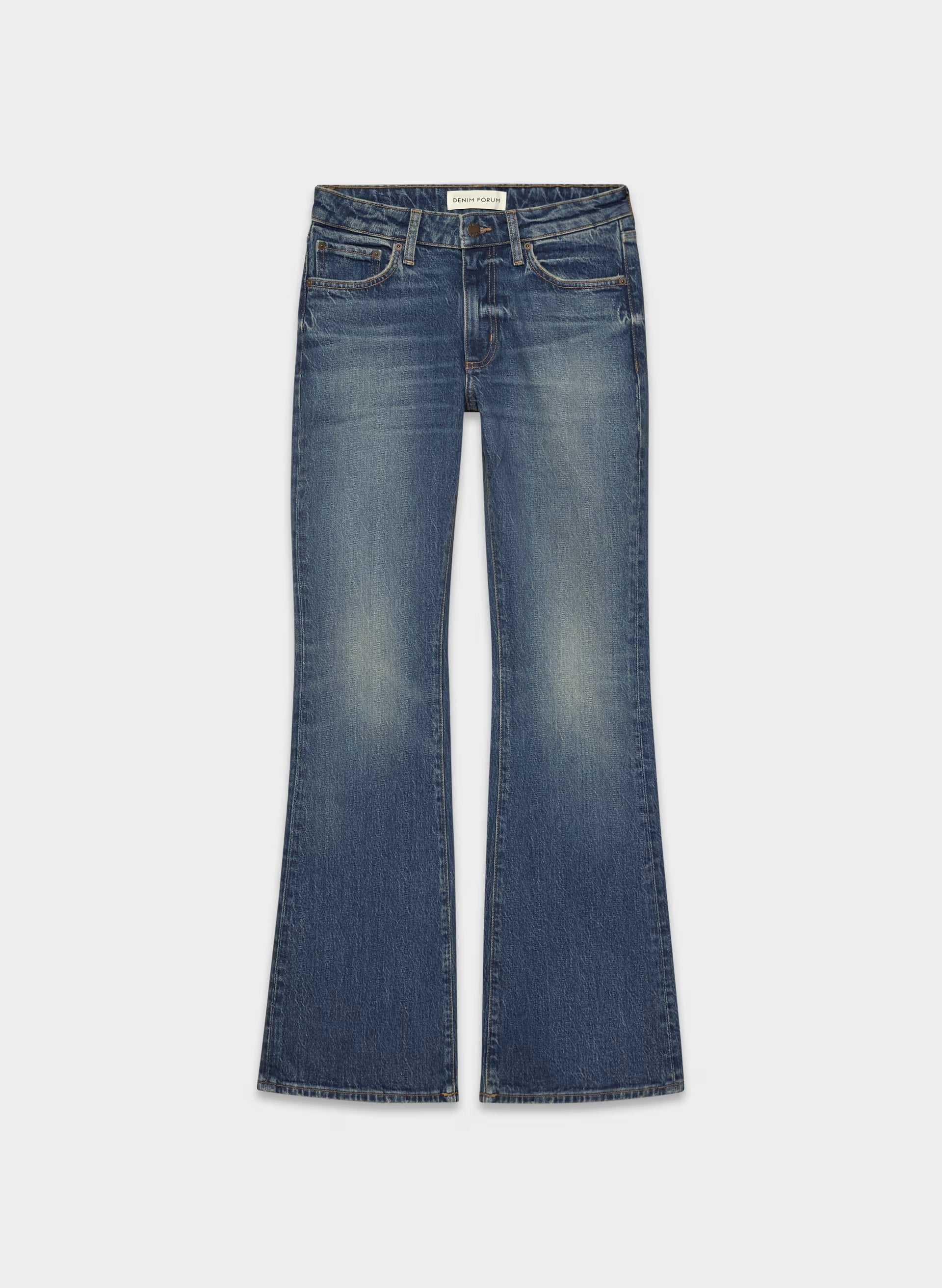 Denim Forum Denise Mid-Rise Flare Jean - VINTAGE DARK BLUE