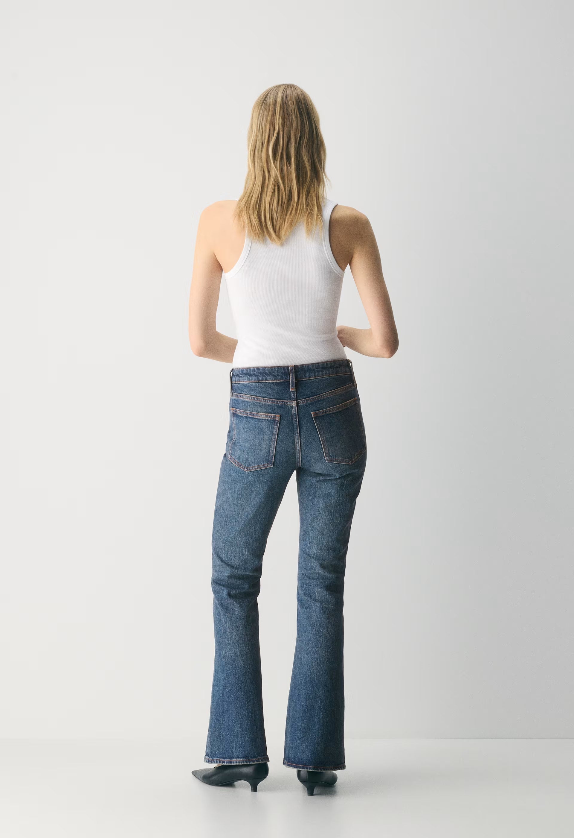 Denim Forum Denise Mid-Rise Flare Jean - VINTAGE DARK BLUE