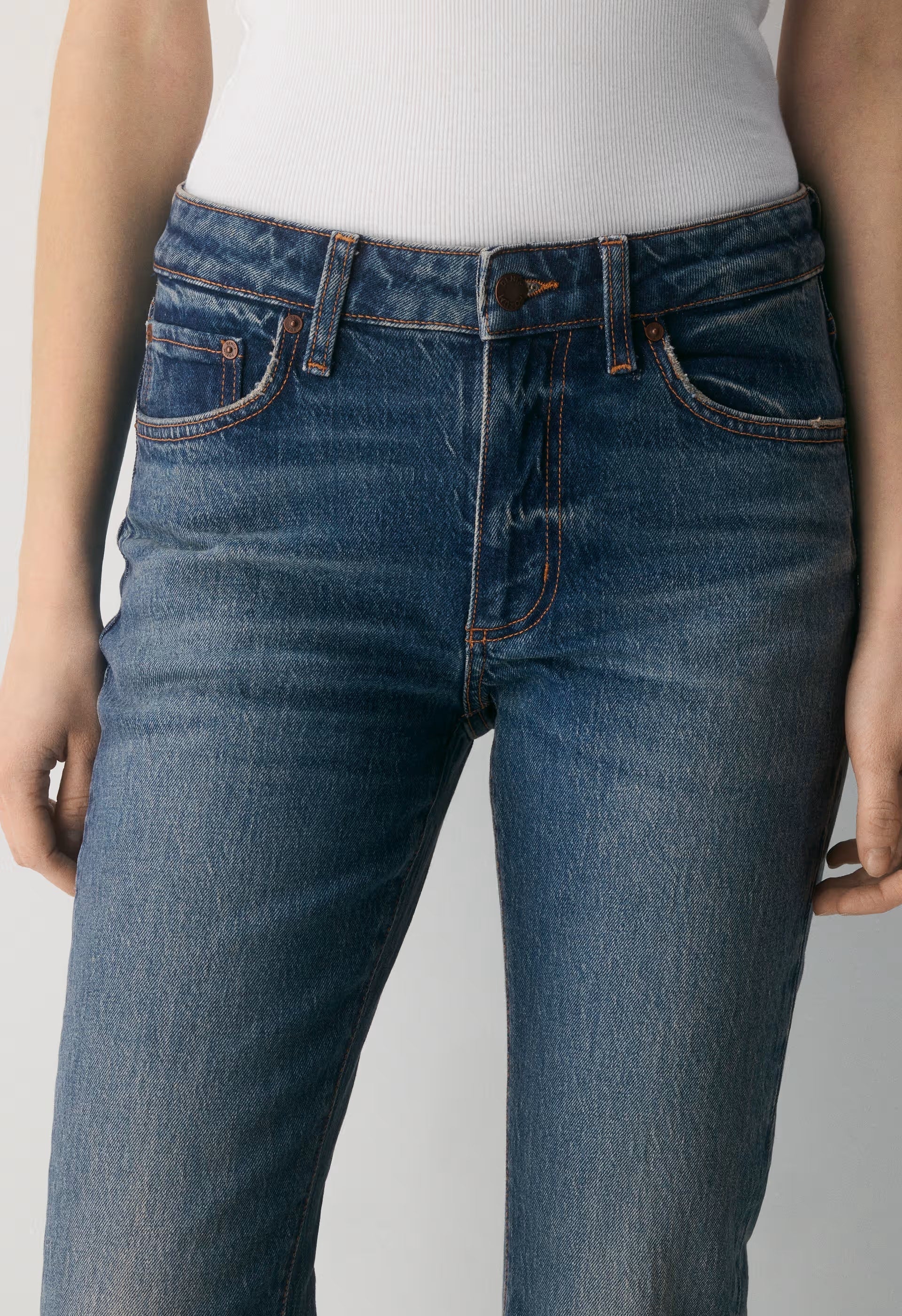 Denim Forum Denise Mid-Rise Flare Jean - VINTAGE DARK BLUE