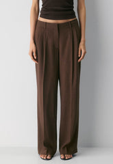The Effortless Pant™ Lo-Rise - PowerLinen™ - RICH MOCHA BROWN