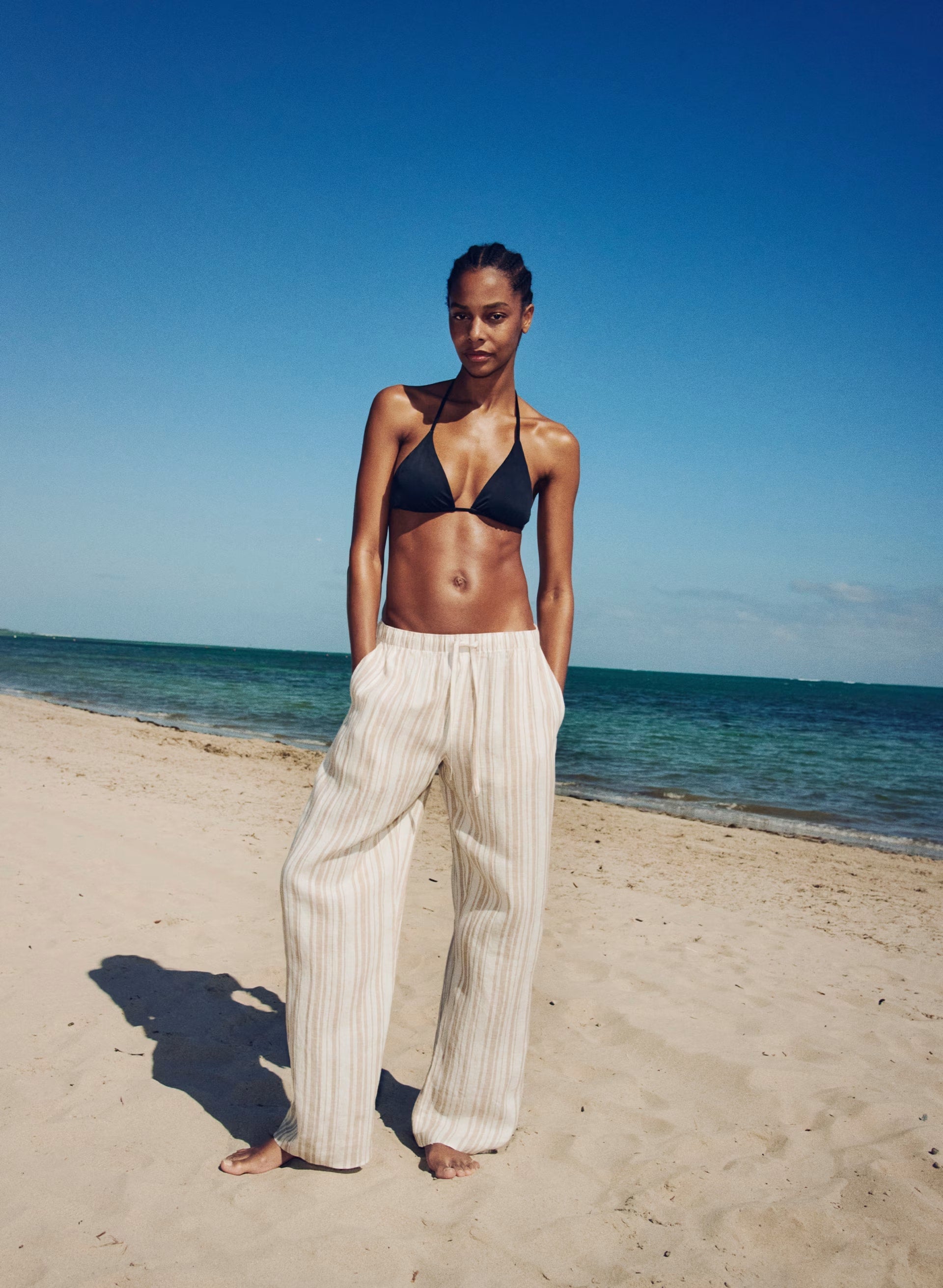 Sail Linen Pant - IMGN STP OK/ MRCN BG