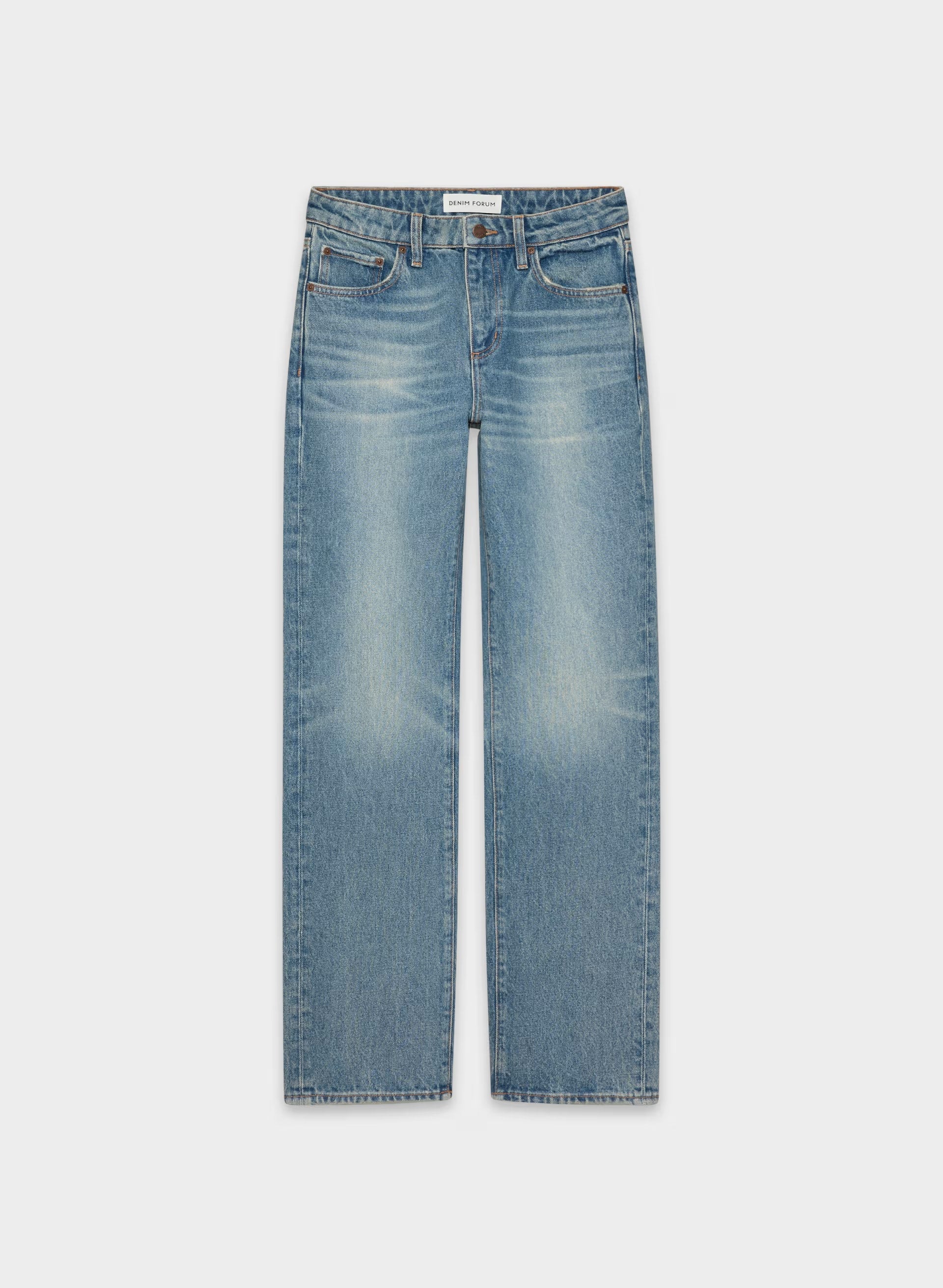 Denim Forum Sharon Classic Mid-Rise Straight Jean - VINTAGE MEDIUM BLUE