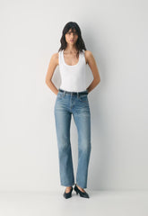 Denim Forum Sharon Classic Mid-Rise Straight Jean - VINTAGE MEDIUM BLUE