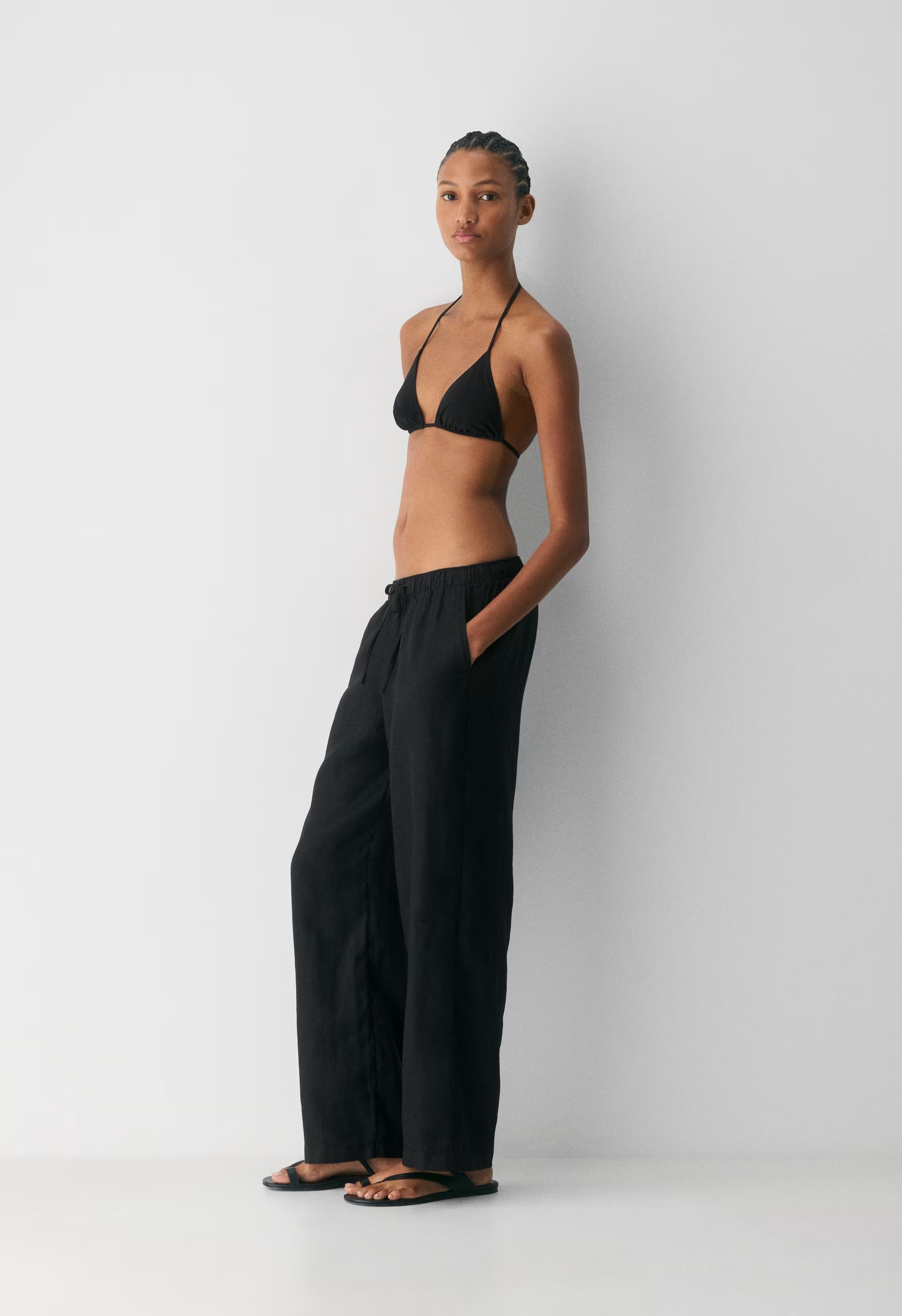 Sail Linen Pant - BLACK