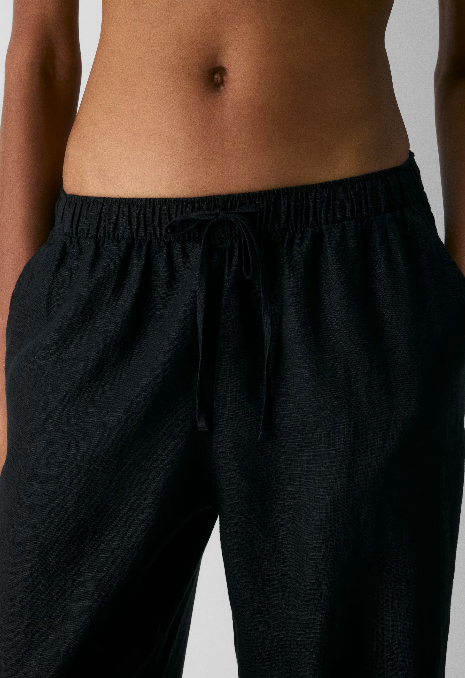 Sail Linen Pant - BLACK