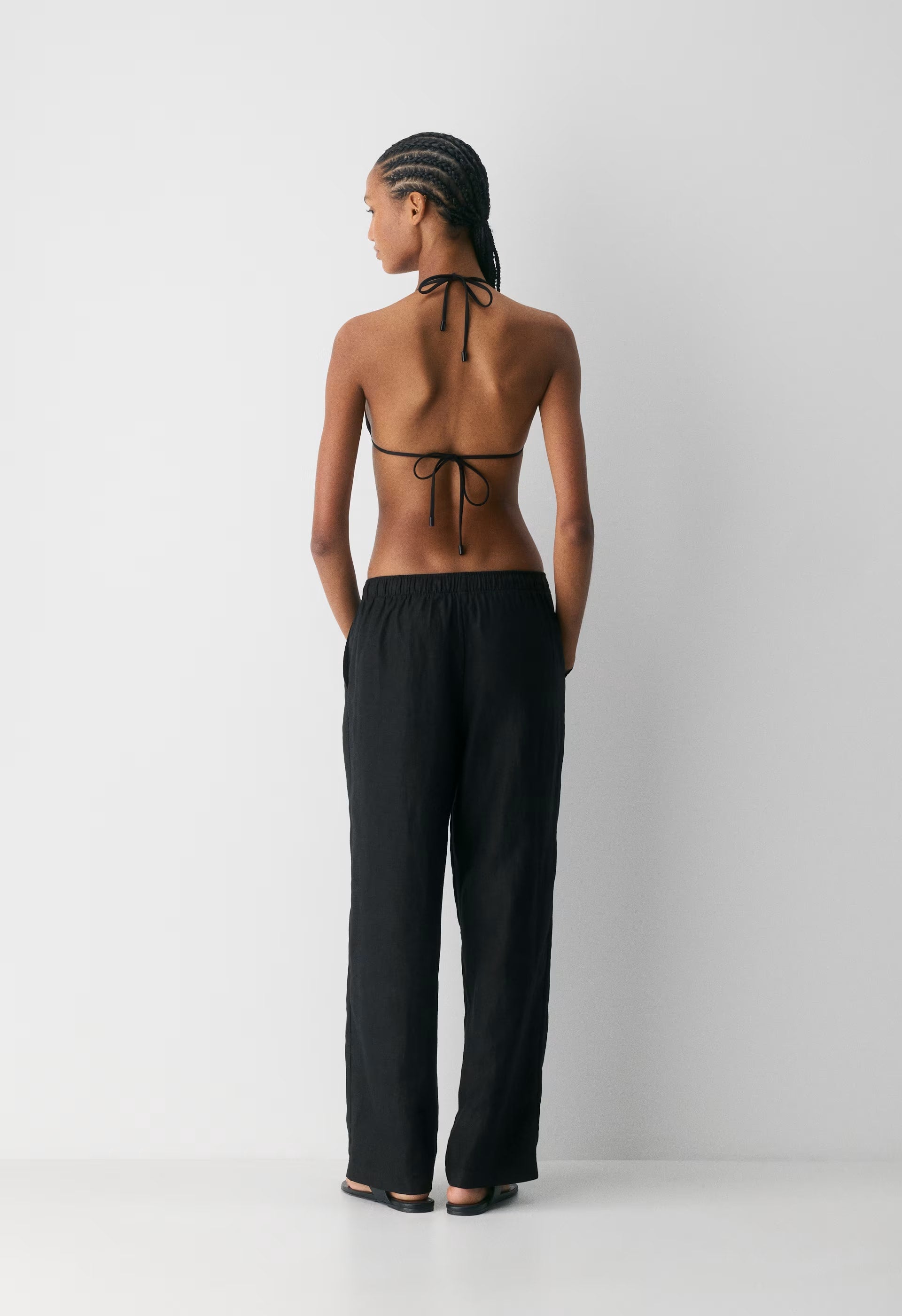 Sail Linen Pant - BLACK