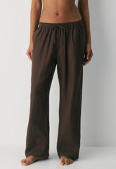 Sail Linen Pant - RICH MOCHA BROWN