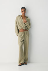 Sail Linen Pant - MARTINI OLIVE