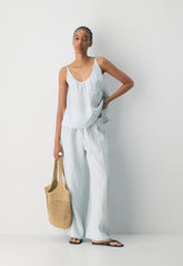 New Globetrot Linen Pant - IDELLA STRP VILLBL/WH