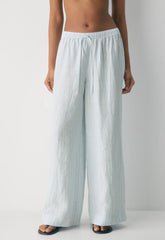 New Globetrot Linen Pant - IDELLA STRP VILLBL/WH