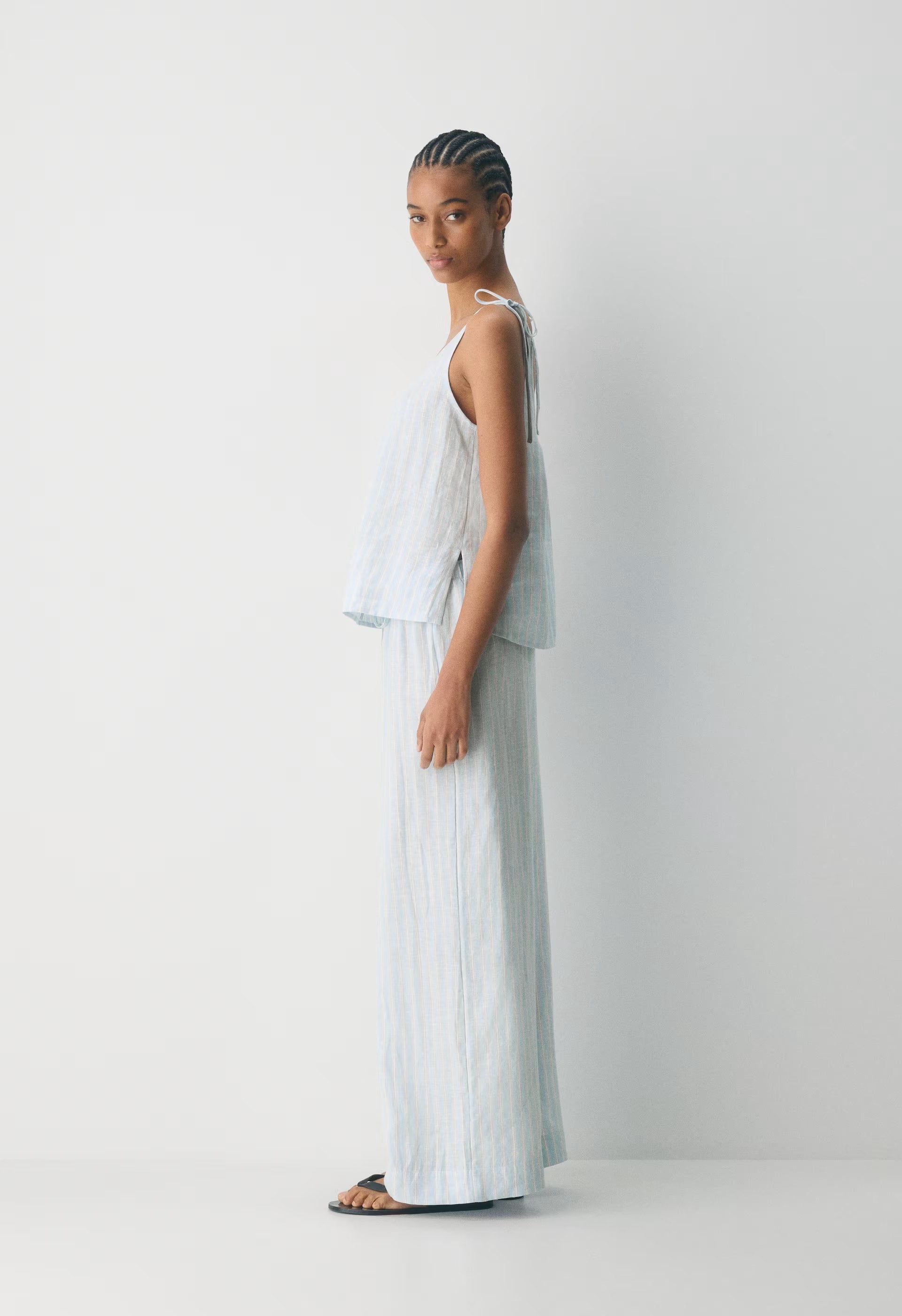 New Globetrot Linen Pant - IDELLA STRP VILLBL/WH