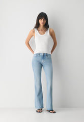 Denim Forum Denise Mid-Rise Flare Jean - VINTAGE LIGHT BLUE