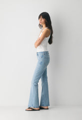 Denim Forum Denise Mid-Rise Flare Jean - VINTAGE LIGHT BLUE