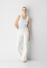 Denim Forum The Farrah Lo-Rise Wide Jean - A LITTLE WHITE LIE