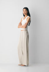 Archer Satin Pant - METROPOLIS BEIGE