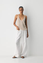 New Globetrot Linen Pant - WHITE