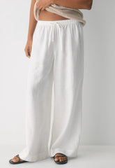 New Globetrot Linen Pant - WHITE
