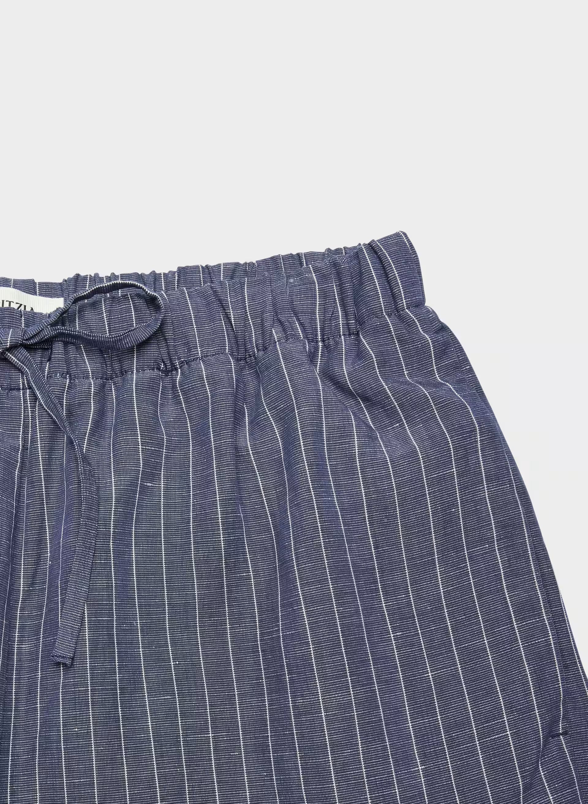 The Lodge Pant™ Cropped - CruiseLinen™ - SUSAN STRPE HRBR NV/W