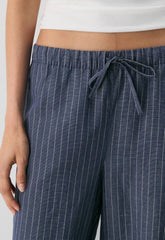 The Lodge Pant™ Cropped - CruiseLinen™ - SUSAN STRPE HRBR NV/W