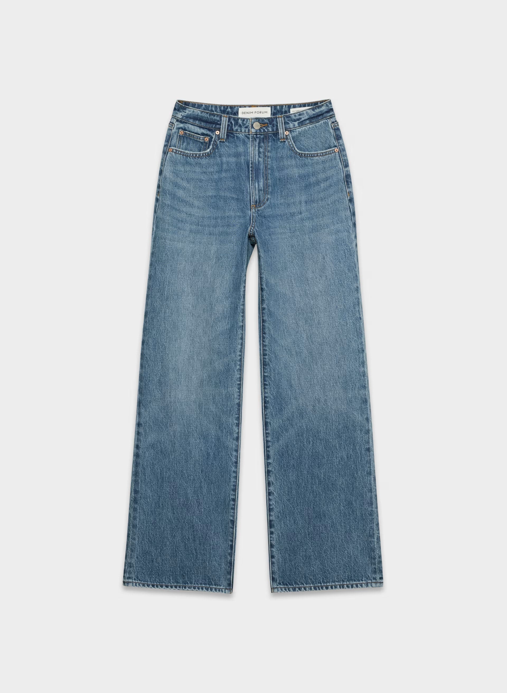 Denim Forum The Farrah Curve-Fit Hi-Rise Wide Jean - 5 YRS KISS N TELL BLEU