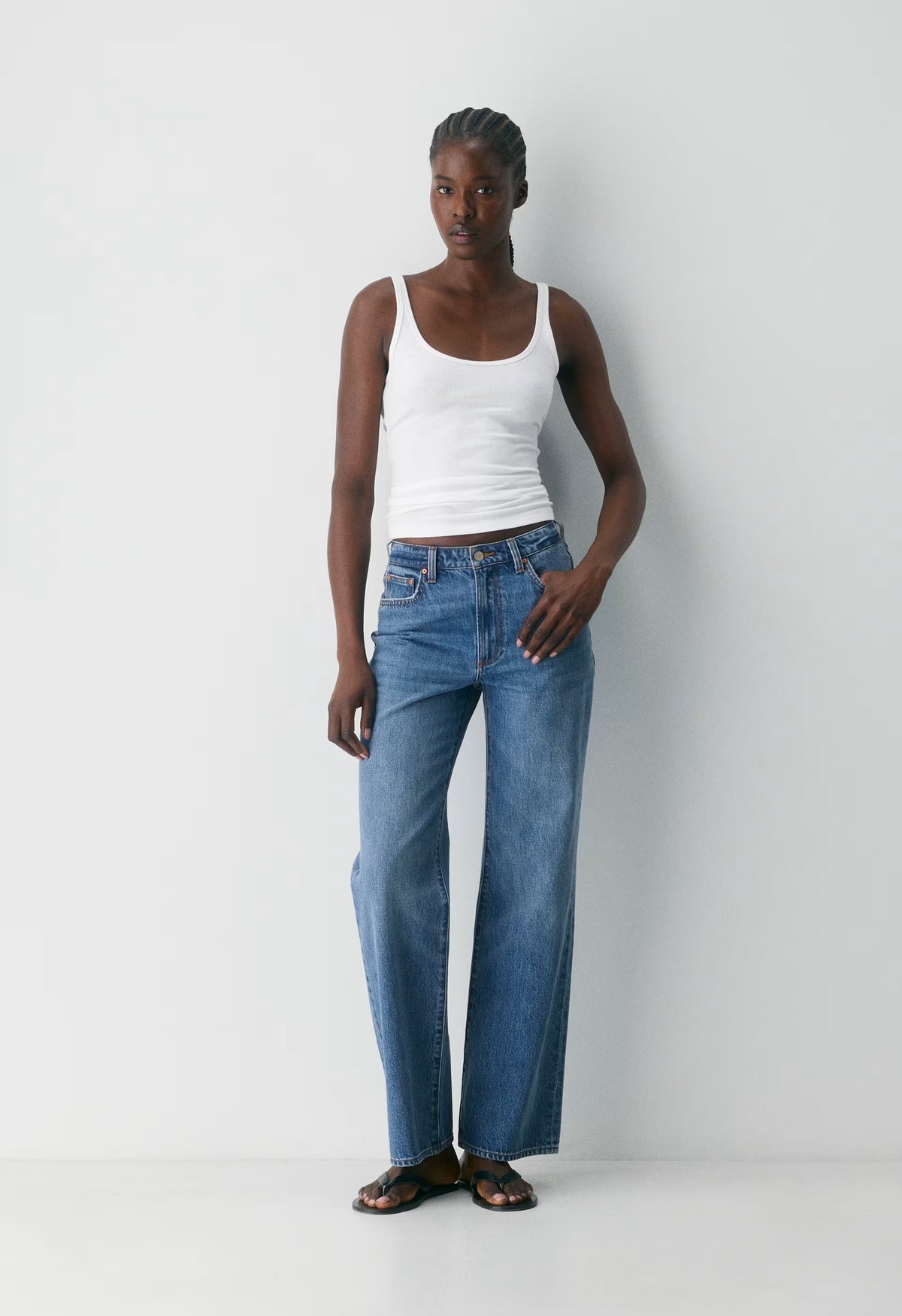 Denim Forum The Farrah Curve-Fit Hi-Rise Wide Jean - 5 YRS KISS N TELL BLEU