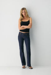 Denim Forum 002 Slim Lo-Rise Bootcut Jean - NO-STRESS DARK BLUE